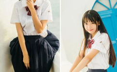 小姐姐穿中国水手服照片,小姐姐演绎中国水手服的青春魅力